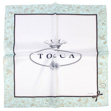 TOCCA 經典歐式燙金圖騰點點純綿帕巾領巾-水綠色