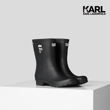 【KARL LAGERFELD】KALOSH IKONIK中筒雨靴-黑(原廠公司貨)