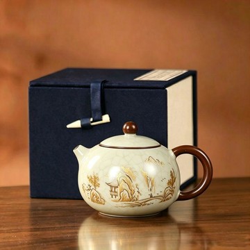 【茶品名】🍵茶壺 西施壺  泡茶壺汝窯哥窯泡茶沖茶家用小功夫茶具送禮盒裝單壺西施壺哥窯開片可養