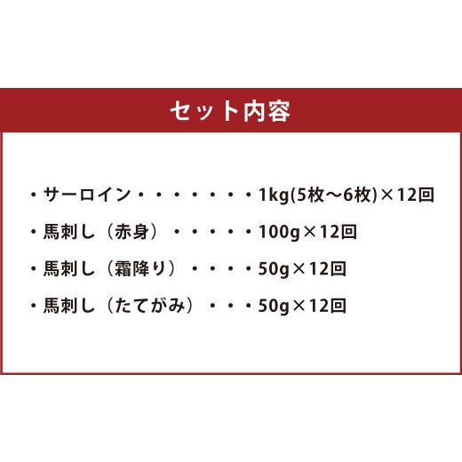 ふるさと納税 熊本県 菊池市 あか牛 サーロイン肉 1kg 馬刺し 200g 食べ比べ セット 計14.4kg