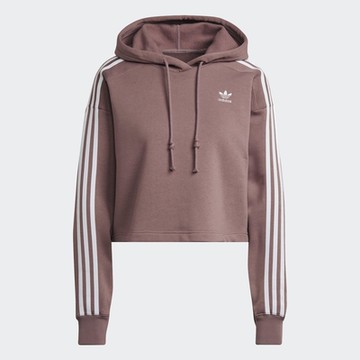 ADIDAS SHORT HOODIE  三葉草 女連帽上衣-紫-HN5885