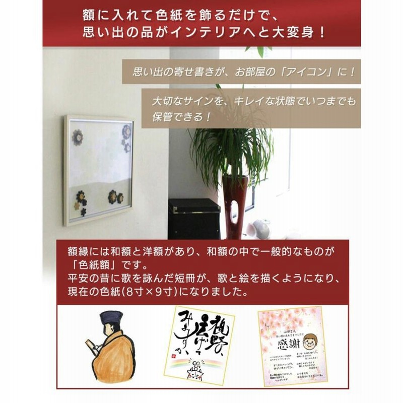 色紙額縁 色紙額 色紙用フレーム メモリアルBOX・P124 BR/W W25