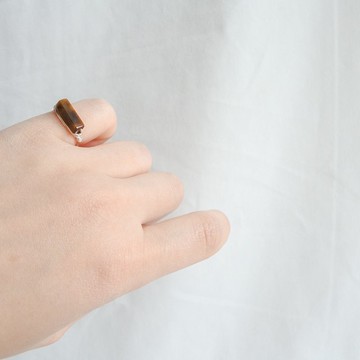 Tigers Eye –Long & Slim– Silver Ring – Natural Stone Ring