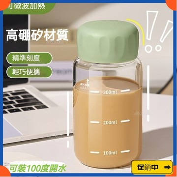 🔥桃園有貨🔥刻度玻璃杯女高顔值耐高溫水杯早餐專用牛奶杯2025新款迷你胖胖杯 耐高溫 帶刻度 學生用 透明水杯 隨行