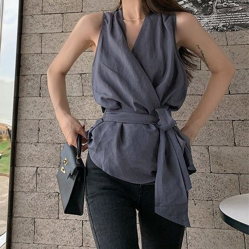トップス レディース きれいめ カットソー 40代 50代 30代 春 シャツ ブラウス ノースリーブ ウエストマーク カシュクール おしゃれ 大人 可愛い 通販 Lineポイント最大0 5 Get Lineショッピング