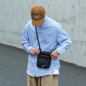 Waooo聯名款 日系單肩挎包 秋冬空氣手機包 側背包 夜黑色