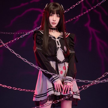 原創伊藤潤二 狂熱聯名富江血噴墨假兩件可拆袖領帶水手服JJIT14