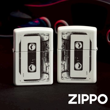 ZIPPO 卡帶設計防風打火機 夜光色漆機身 卡式磁帶 雙倍的懷舊感 終身保修 46429