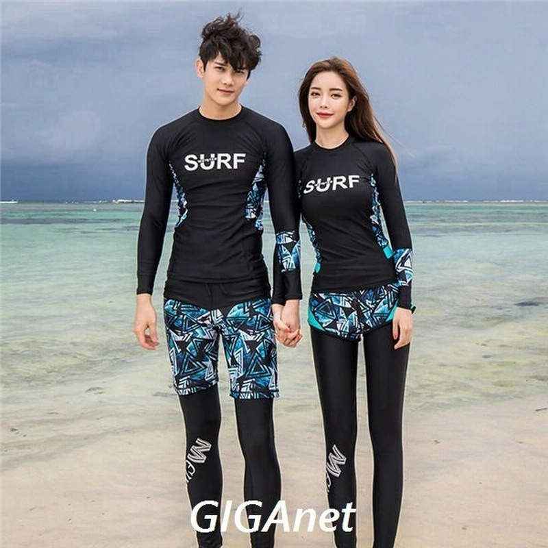 フィットネス水着 カップル ペア水着 体型カバー ラッシュガード セット レディース 長袖 フィットネス セパレート メンズ3点 レディース3点セット 通販 Lineポイント最大0 5 Get Lineショッピング