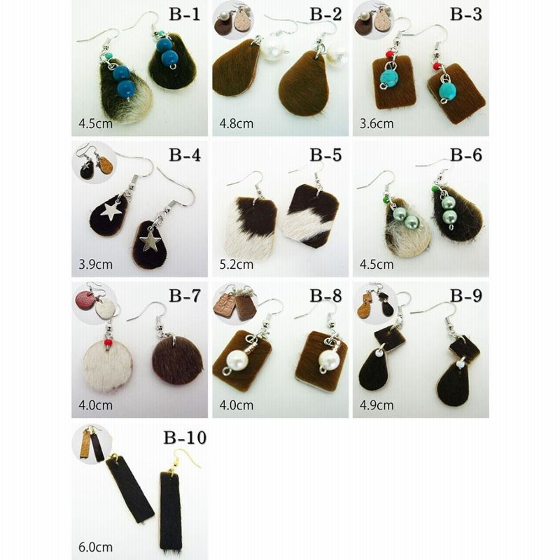 ピアス レザー 本革 ハンドメイド ハラコ バックスキン 革作家