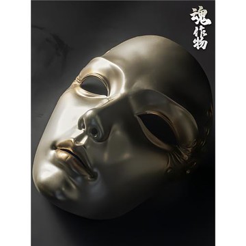 魂作物黃金面具古風全臉成人網紅男古裝武士威尼斯舞會假面罩女郎