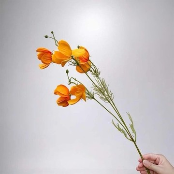 初戀少女黃色波斯菊仿真花花材(3入組)