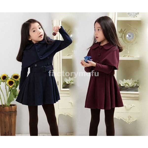 女の子ダッフルコート フォーマルワンピース 結婚式 ツイード素材ワンピース 子供服 長袖 お嬢様 パーティ 卒園式 子供コート 予約