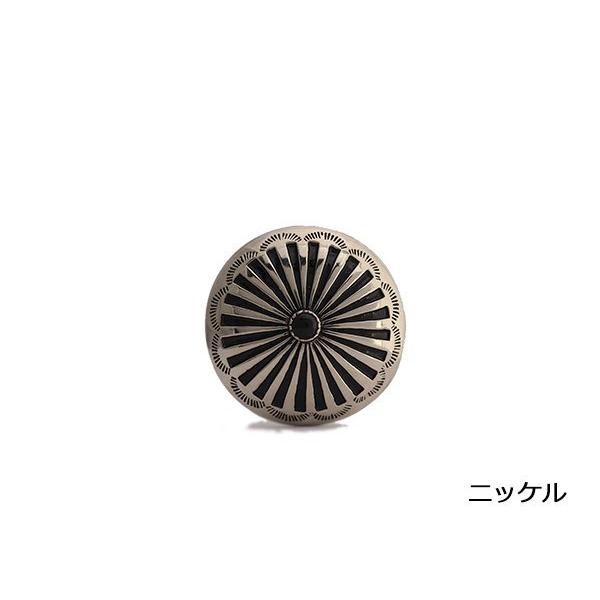 ストーンコンチョ オニキス（ニッケル） 38mm 1ヶ ネジ式（タイプF） [コンチョワールド]  レザークラフトコンチョ 38mm