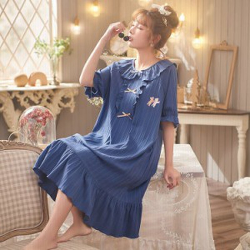 ネグリジェ パジャマ レディース 春夏 ワンピース お姫様 可愛い 半袖 フレア 部屋着 寝巻き レディースルームウエア ゆったり 綿パジャ 通販 Lineポイント最大7 0 Get Lineショッピング