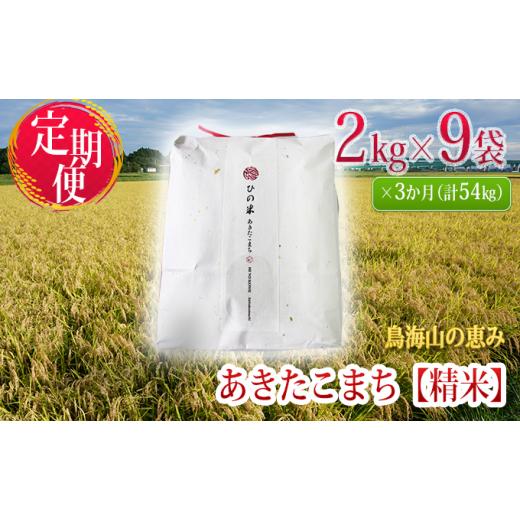 ふるさと納税 秋田県 にかほ市 《定期便》18kg×3ヶ月 秋田県産 あきたこまち 精米 2kg×9袋 神宿る里の米「ひの米」（お米 小分け）