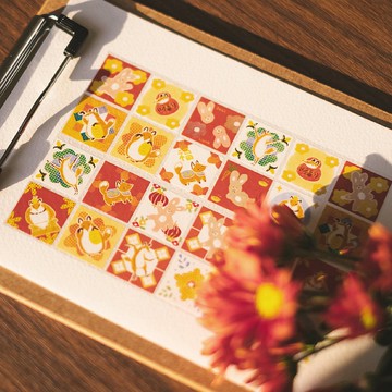 兔狐新年 Love you too | PET膠帶