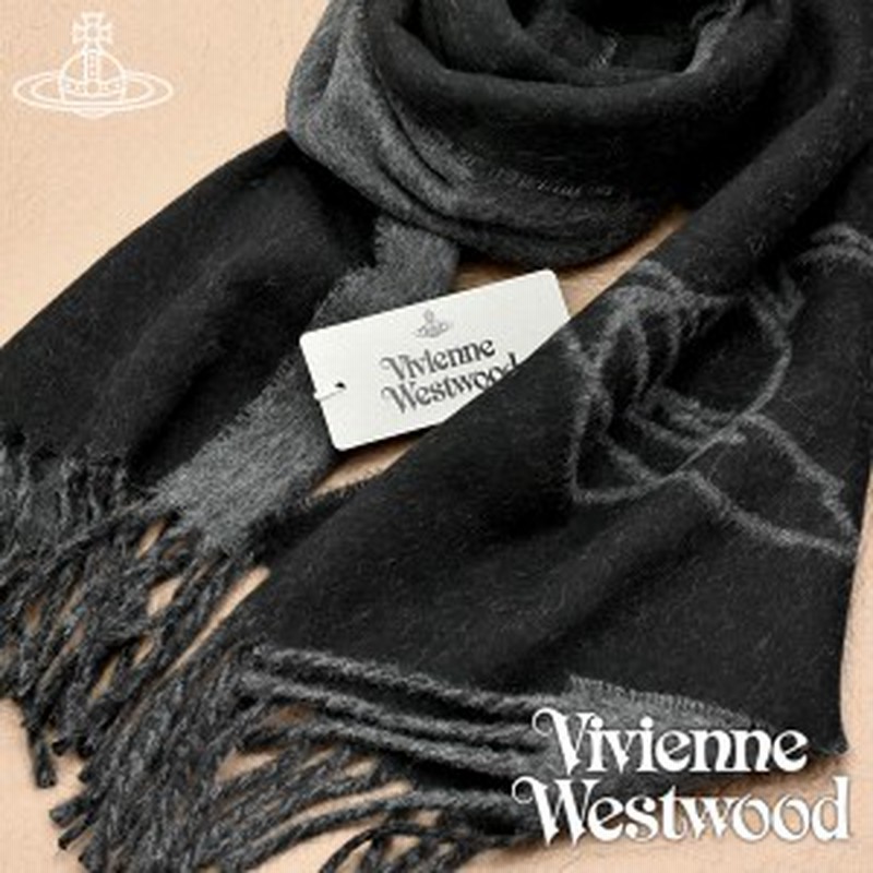 Vivienne Westwood ヴィヴィアンウエストウッド ヴィヴィアン マフラー レディース メンズ ロゴ入り ストール ツートンカラー ブラック 通販 Lineポイント最大1 0 Get Lineショッピング