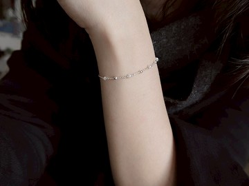 925純銀 點點星光 珍珠 客製化刻字 手鍊 免費送禮包裝