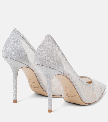Jimmy Choo Love 100 glitter-tulle pumps