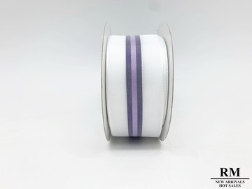 微透款  雙色中線條紋織帶 -38mm (共三色)