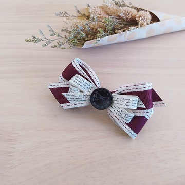 知性牛仔跳線彈簧夾 酒紅