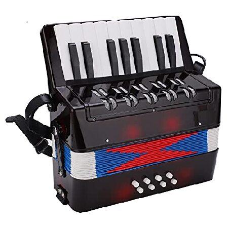 17 Key Accordion, High Strength Accordion Musical Piano Keyboard Toy with Retractable Strap for Beginners Students