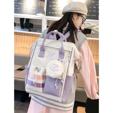 女孩補課包書包初中女生雙肩包女童輕便背包媽咪包出門帶娃收納包
