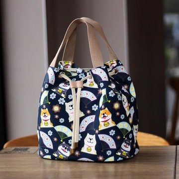 學生日式可愛便當包女韓版時尚防水手提袋上班帶飯的飯盒袋子小號