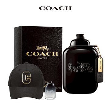 【COACH】時尚曜黑男性淡香精100ml(贈品牌帽+隨機小香.附禮袋)快速出貨