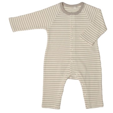 akachan honpo - 長袖兔裝-橫紋-米白色