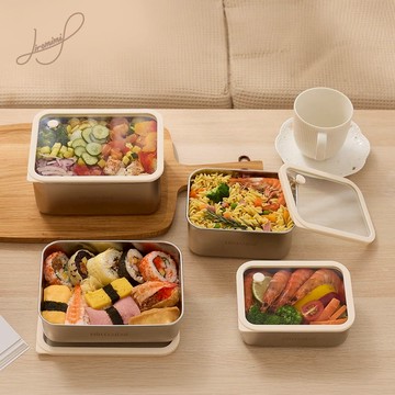 Hiromimi 可微波不鏽鋼保鮮盒4入組 700ml+1000ml+1200ml+1800ml