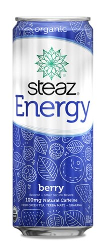 Steaz Green Tea Soda Organic Energy Drink Berry 12 fl oz