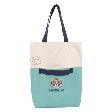 kUSUgURU JAPAN 日本眼鏡貓 NEKOZAWA貓澤系列 肩背手提二用包  綠色  尺寸約長37cm x 水平25cm x 深14cm
