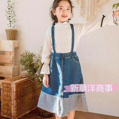 韓国子供服 女の子 洋服 可愛い デニムワンピース キッズ 子ども服 キャミワンピ 綿 デニムスカート サスペンダー付きスカート オーバーオール 通販 Lineポイント最大get Lineショッピング