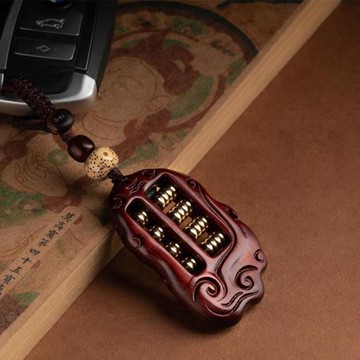 新中式國風紫檀木雕算盤掛件吊墜找財掛飾男女士個性手工創意禮品