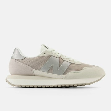 Kixpress-New Balance 女 休閒鞋 運動 復古 B楦 NB 237 緩震 舒適 灰奶杏 [WS237MSB]