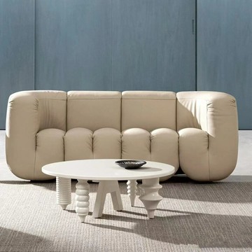 公司貨 免運 開立發票 沙發 沙發椅 沙發凳 北歐中古DS707拳頭U型模塊沙發意大利設計師民宿復古黑色皮藝沙發特惠/可開發票YY0815