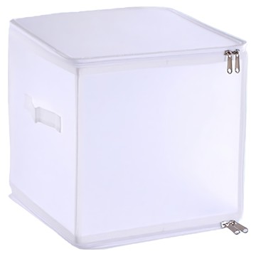 小麥購物 透明可視折疊收納箱 L2019 30L  白色  30 x 30 x 30cm  1個