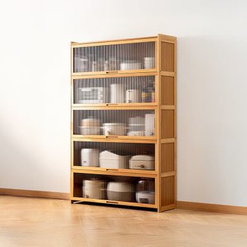 Happylife 楠竹長虹櫃門餐廚櫃 五層110公分 Y12380