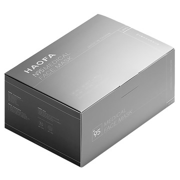 HAOFA N95立體醫療口罩 氣密型 XS  1組  雪狐白  30片