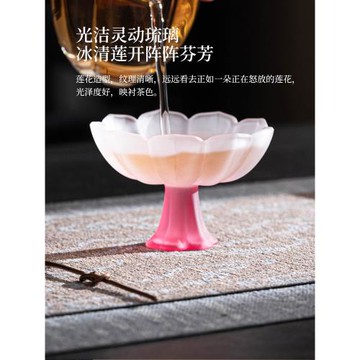 琉璃粉彩高足杯高腳茶杯品茗杯聞香杯米酒燒酒杯輕奢高顏值主人杯