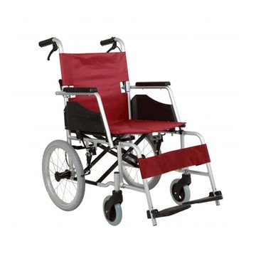 【海夫】杏華 機械式輪椅(未滅菌)鋁合金 單層日式輕巧輪椅 16吋後輪/18吋座寬 輪椅B款 紅色(JR202-16)