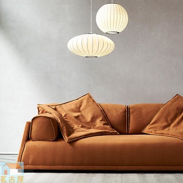 意式極簡磨砂布藝沙發三人位直排簡約現代客廳 沙發