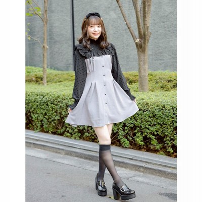 ロジータ Rojita ハートドットレースアップワンピース グレー 通販 Lineポイント最大get Lineショッピング