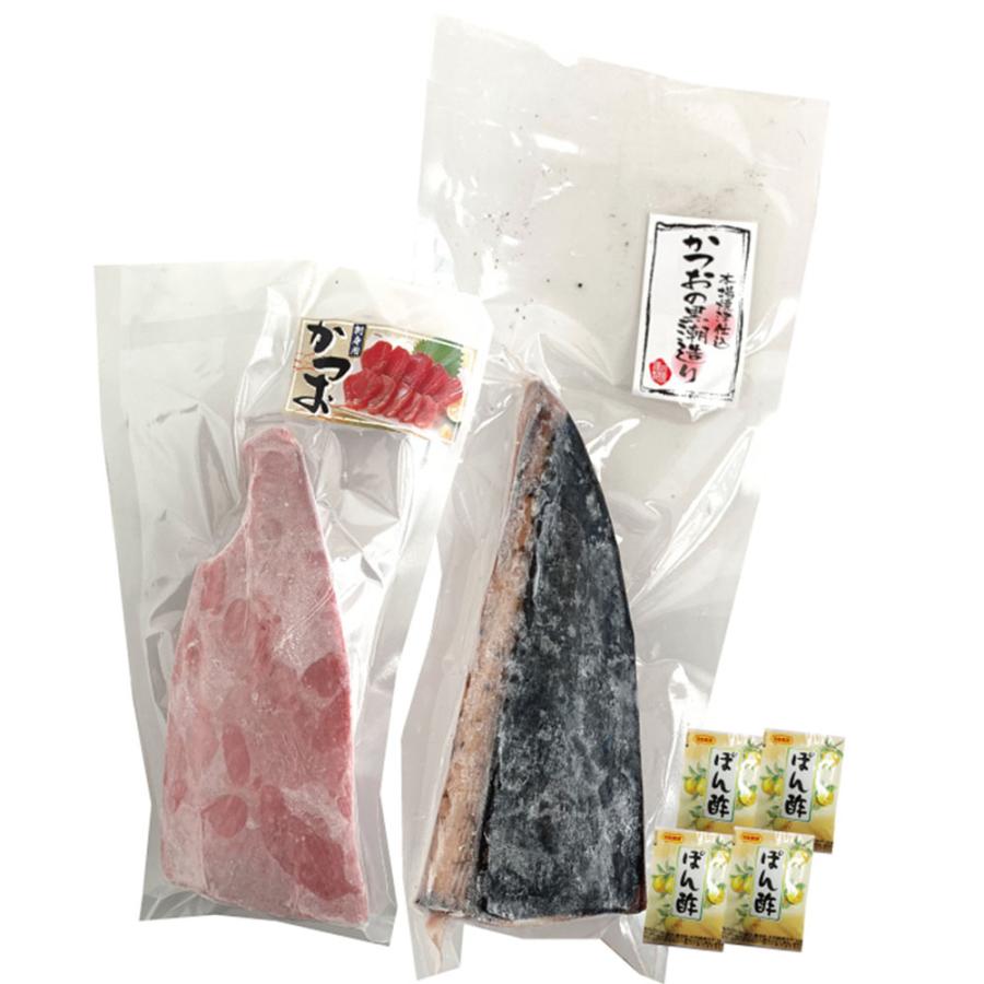 静岡 一本釣り鰹尽くし   かつおのたたき黒潮造り250g、かつお刺身170g、ポン酢20g×4