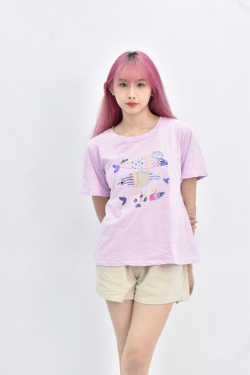 【加購優惠】(M) 【趙小僑私服】xiaoshured小魚紫色短袖上衣