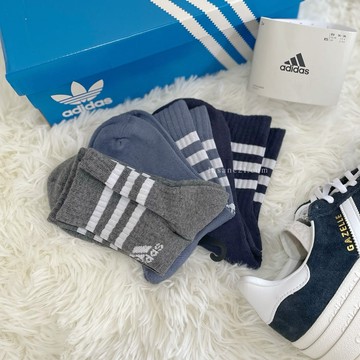 ADIDAS 黑灰藍 中筒襪 襪子 愛迪達 三雙一組 IP2639