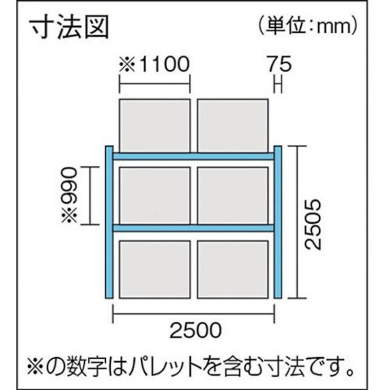 TRUSCO中山 (送料別途)(直送品)TRUSCO 重量パレットラック1トン2500