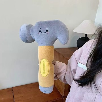 臺灣出貨🚀可愛創意搞個錘子毛絨玩具公仔搞怪扳手玩偶沙發小擺件禮物送女孩